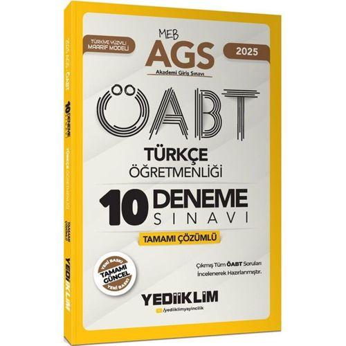 2025 MEB AGS ÖABT Türkçe Öğretmenliği Tamamı Çözümlü 10 Deneme Sınavı Yediiklim Yayınları