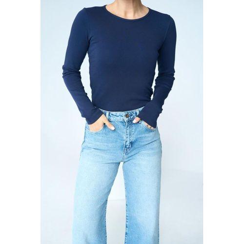 Uzun Kol Örme Body - Lacivert