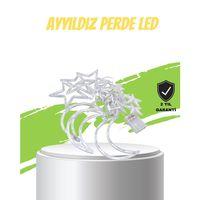 Yıldız Ve Ay Figürlü Pilli Perde Led Romantik Dekoratif Işık