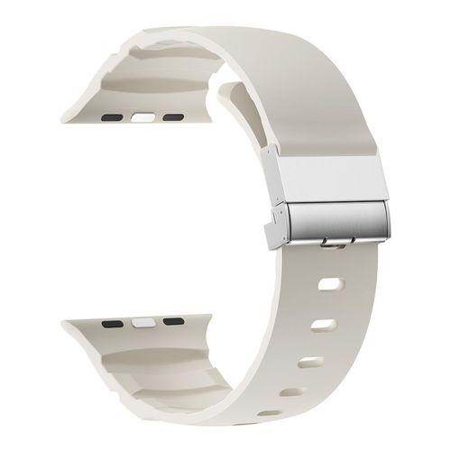 Apple Watch 44mm Zore KRD-145 Metal Tokalı Silikon Kordon