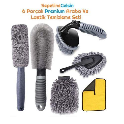 Sepetinegelsin 6 Parçalı Premium Araba Ve Lastik Temizleme Seti