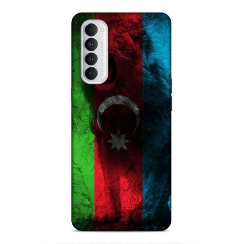 Oppo Reno 4 Pro Uyumlu Kılıf Azarbaijan (35) Fit Design Kılıf Bayrak Aslanlı