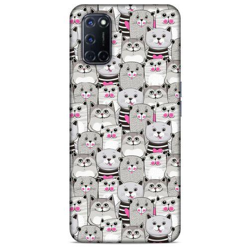 Lopard Oppo A92 Uyumlu Kılıf Kediler (32) Soft Silikon Kılıf Pembe Burun