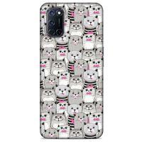 Lopard Oppo A92 Uyumlu Kılıf Kediler (32) Soft Silikon Kılıf Pembe Burun
