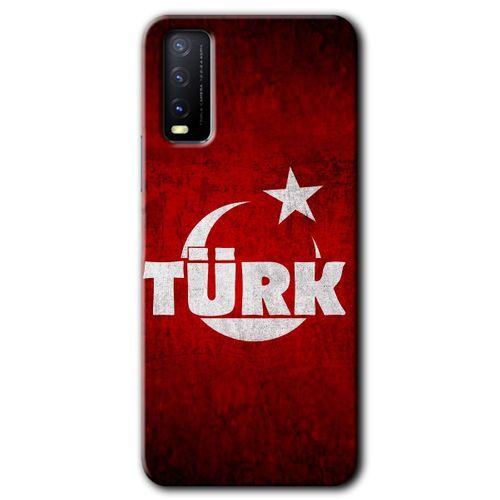 Vivo Y20 Kılıf HD Desen Baskılı Arka Kapak - Ayyıldız Türk