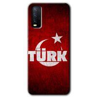 Vivo Y20 Kılıf HD Desen Baskılı Arka Kapak - Ayyıldız Türk