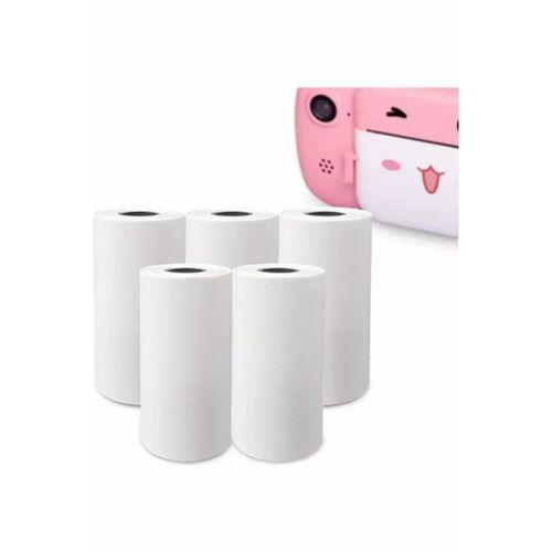 Çocuk Kamera Baskı Kağıdı, 5’li Rulo 57x25mm Çekirdekli Fotoğraf Baskı Termal Kağıt Rulo