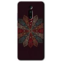 Xiaomi Mi 9T HD Baskılı Kılıf + 9D Tam Ekran Koruyucu - Mandala Flower Wal