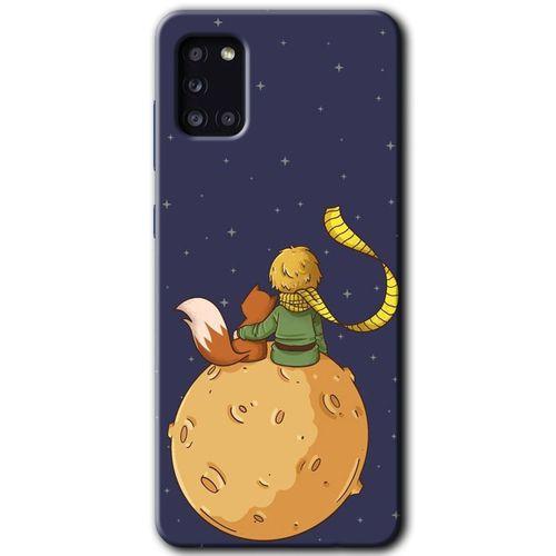 Samsung Galaxy A31 Kılıf HD Desen Baskılı Arka Kapak + Temperli Cam - Küçük Prens