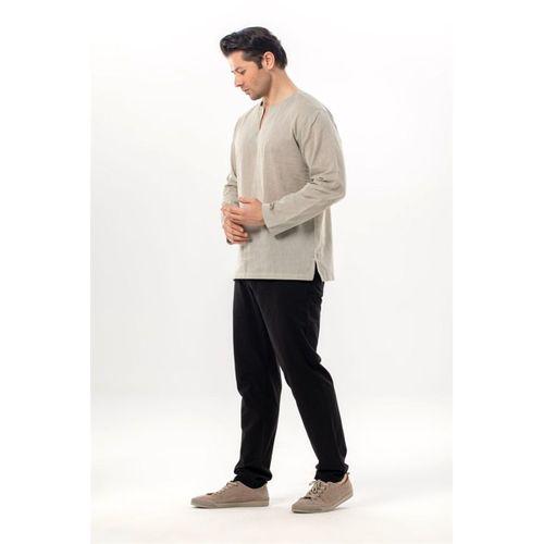 Büyük Beden Uzun Kol Şile Bezi Bisiklet Yaka Yazlık Tshirt Taş 3031