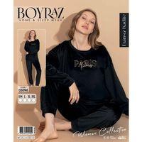 Boyraz 03096 Fransız Kadife Kumaş Uzun Kol Pijama Takımı