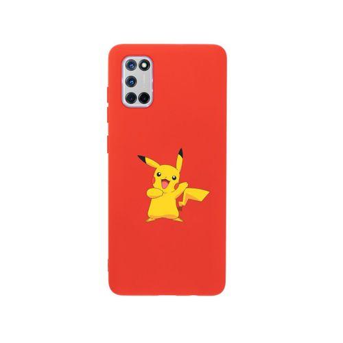 Oppo A72 Pikachu Premium Silikonlu Kırmızı Telefon Kılıfı