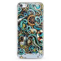 Apple iPhone 5s Kılıf Deniz Malzemeleri Doodle Arka Kapak Koruma Desenli Full Koruyucu