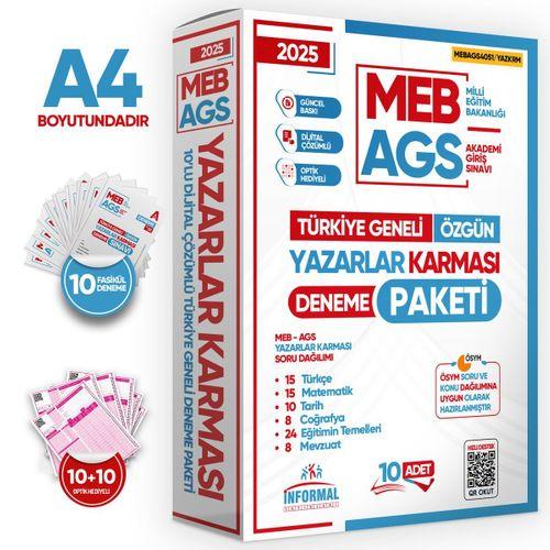 2025 MEB-AGS Yazarlar Karması 10 Adet 80 Soruluk Çözümlü Deneme Türkiye Geneli KURUMSAL Paket