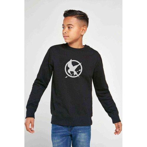 Symbols District Mockingjay Vector By Trebory6 Baskılı Unisex Çocuk Siyah Sweatshirt