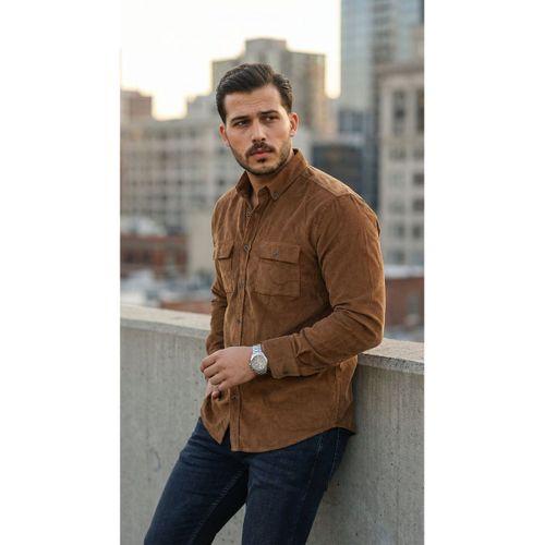 Erkek Kadife Desen Pamuklu Gömlek