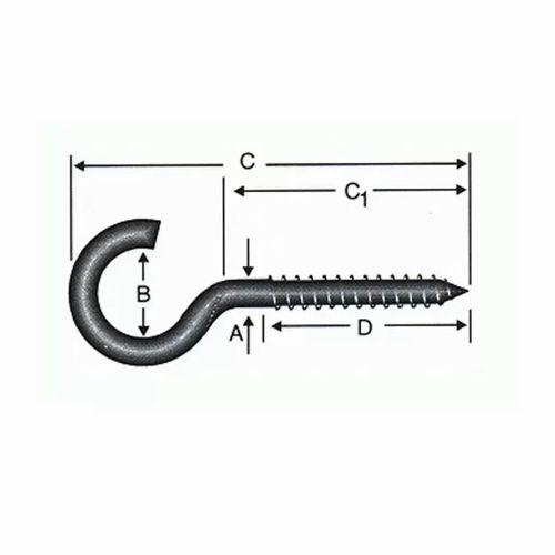 Açık Piton, Kanca, Çengel 20x80 - 144 Adet