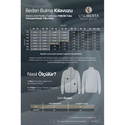 Marlow Anti-Peeling Tüylenmez Fitilli Dik Yaka Fermuarlı Erkek Triko Hırka - Siyah