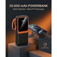 20000 Mah Dijital Ekranlı Powerbank Çoklu Bağlantı Uçlu Taşınabilir Yedek Batarya