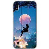 MRCİLETİSİM Samsung Galaxy A10 Kılıf Baskılı Kapak - Yalnız Kadın +Tam Kaplayan Mat Seramik