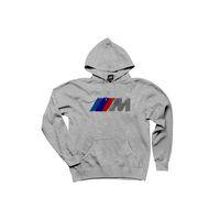 BMW M Power Brush Gri Kapşonlu Sweatshirt Hoodie