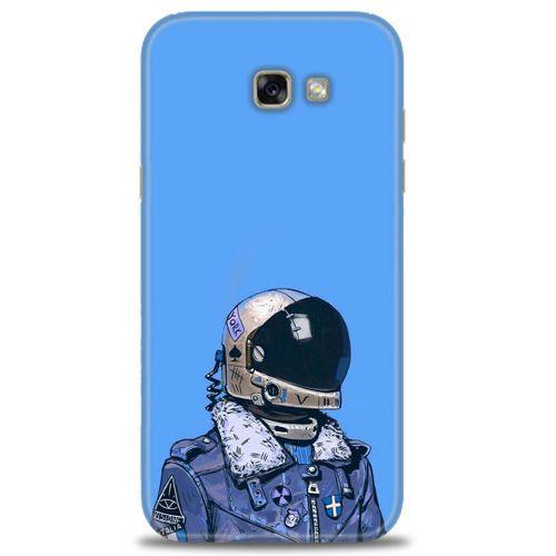 Samsung Galaxy A7 2017 / A720 Kılıf HD Baskılı Kılıf - Mavi Astronot + Tam Ekran Koruyucu