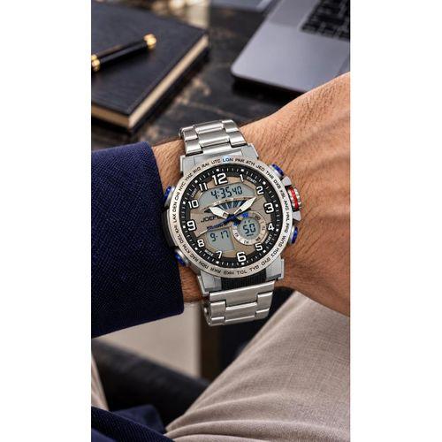 Joefox Çelik Kordon Digital Ve Analog Kronmetre+Takvim+Alarm+Aydınlatma Erkek Kol Saati JOE-KJ12