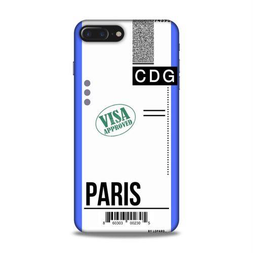 Apple iPhone 8 Plus Kılıf Uçak Bileti Paris Arka Kapak Koruma Desenli Full Koruyucu