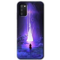 MRCİLETİSİM Samsung Galaxy A02s Kılıf Baskılı Kapak - Wanderer Silhouette + 5D Tam Kaplayan Cam