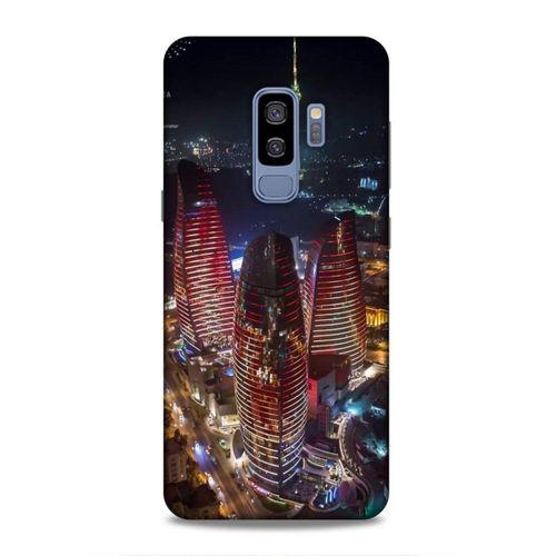 Samsung Galaxy S9 Plus Uyumlu Kılıf Azarbaijan (33) Hybrid Kılıf Kuleler Gece