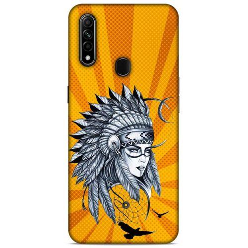 Lopard Oppo A31 Uyumlu Kılıf Tattoo's (45) Liquid Air Kılıf Kızılderili Dövmesi