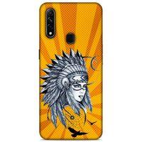 Lopard Oppo A31 Uyumlu Kılıf Tattoo's (45) Liquid Air Kılıf Kızılderili Dövmesi