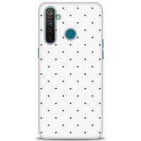 Realme 5 Pro Kılıf HD Baskılı Kılıf - Minik Siyah Kalp + Tam Ekran Koruyucu