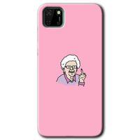 MRCİLETİSİM Huawei Y5P Kılıf HD Desen Baskılı Arka Kapak + Temperli Cam - Bad Grandmother