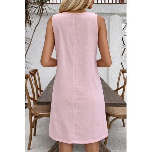 Kadın Askılı Yuvarlak Yakalı çiçek Desenli Kısa Elbise