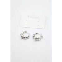 Taşlı Halka Küpe - Gümüş