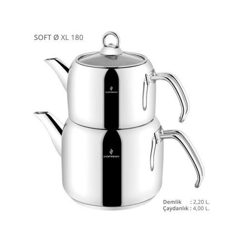 Sofram Soft Aile Boy 180 XL Çelik Çaydanlık
