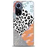 Huawei Nova 9 Kılıf HD Baskılı Kılıf - Leopar ve Şimşekler + Tam Ekran Koruyucu