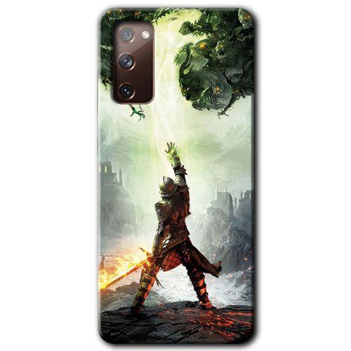 Samsung Galaxy S20 FE Kılıf HD Desen Baskılı Arka Kapak + Temperli Cam - Dragon Hunter