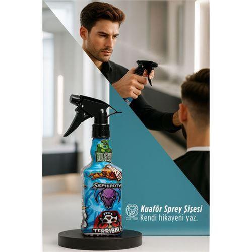 Desenli Berber Kuaför Su Spreyi Şişesi Profesyonel Saç Fısfısı 25x6cm 722903