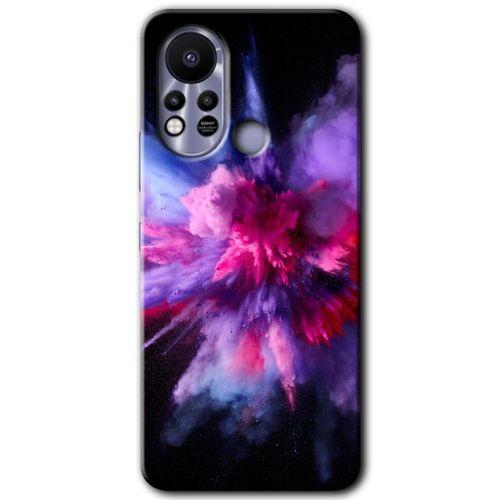 İnfinix Hot 11s Kılıf HD Desen Baskılı Arka Kapak - Color Splash Purple