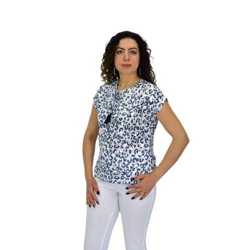 Kadın Kısa Kol Baskılı Bluz BGL-ST04692