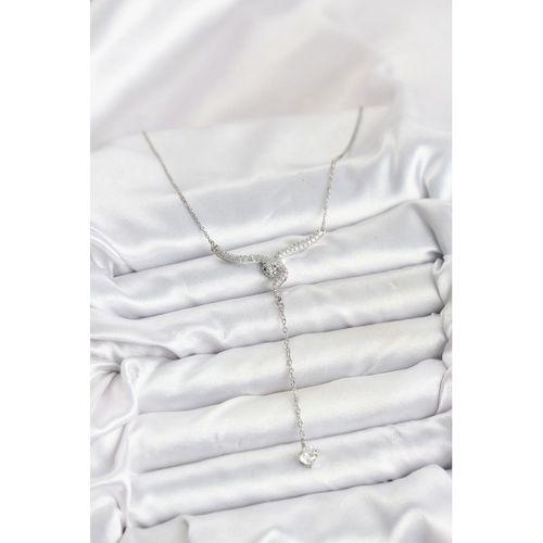 316L Çelik Zincir Gümüş Renk Yılan Model Y Kolye