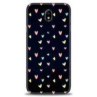 Samsung Galaxy J7 Pro / J730 Kılıf HD Baskılı Kılıf - Mini Mini Kalpler + Tam Ekran Koruyucu