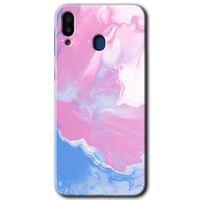 Potkal Hediye Fabrikası Samsung Galaxy M10 HD Baskılı Kılıf + 9D Tam Ekran Koruyucu - Liquid Lekeler Art