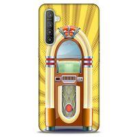 Retro (45) Desen Liquid Air Kılıf Renkli Oppo Realme XT Kılıf