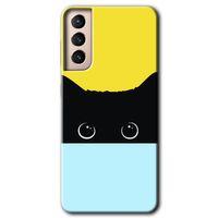 Samsung Galaxy S21 Plus Kılıf HD Desen Baskılı Arka Kapak - Kara-Kedi