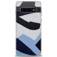 Samsung Galaxy S10 Kılıf HD Baskılı Kılıf - Gri Mavi + Tam Ekran Koruyucu