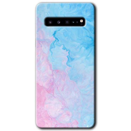 Samsung Galaxy S10 Plus Kılıf HD Desen Baskılı Arka Kapak + Temperli Cam - Blue Art
