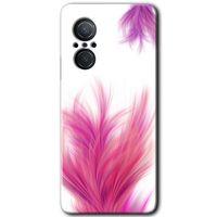 Huawei Nova 9 SE HD Baskılı Kılıf + 9D Tam Ekran Koruyucu - Pembe Tüy